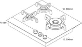 Fisher & Paykel 60cm Black Glass LPG Gas Cooktop CG603DLPGB4