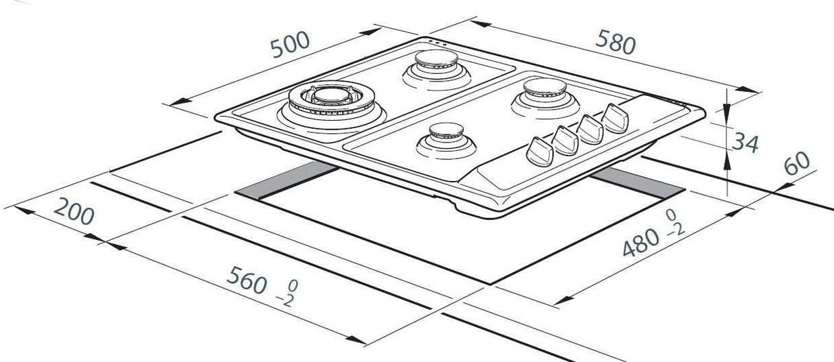 Elba by Fisher & Paykel 60cm Stainless Steel Gas Cooktop CG604LWFX2