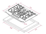 Teka 70cm Black Ceramic Glass Gas Cooktop CGWLUX705