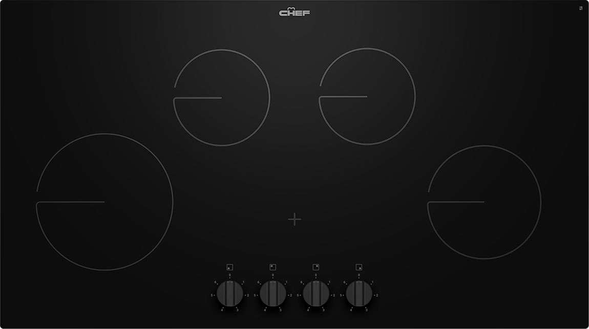 Chef 90cm 4 Zone Black Ceramic Glass Electric Cooktop CHC942BB