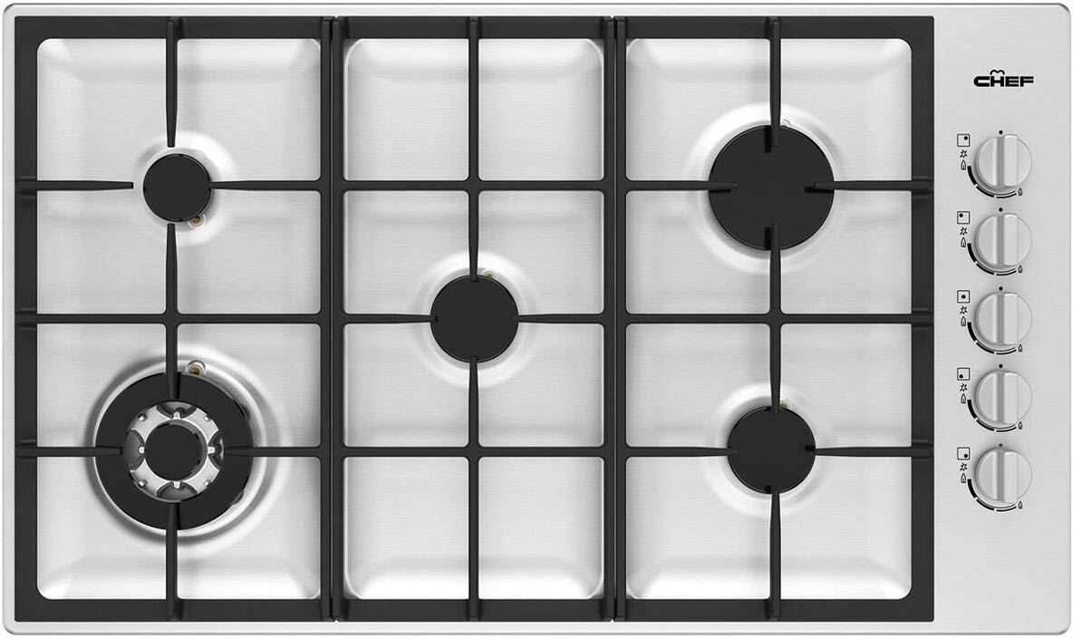 Chef 90cm Stainless Steel Gas Cooktop CHG954SC