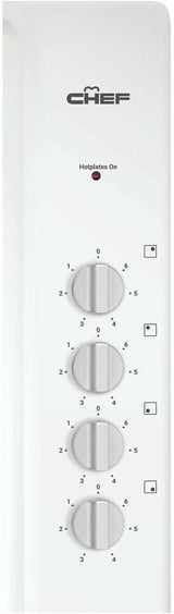 Chef 60cm White Enamel Electric Cooktop CHS642WB
