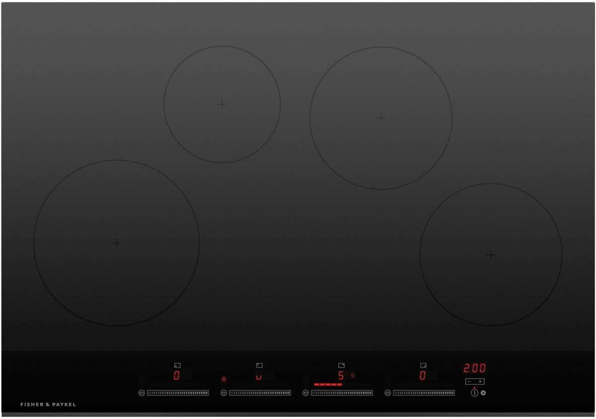 Fisher & Paykel 76cm Black Ceramic Glass Induction Cooktop CI764DTB4