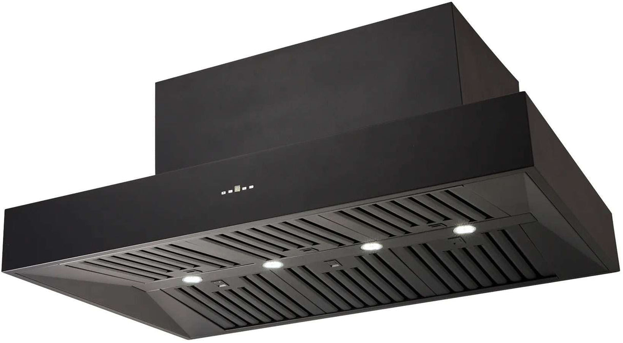 Schweigen 120cm Non-Silent 2500m3/hr Black BBQ Canopy Rangehood CL7372B