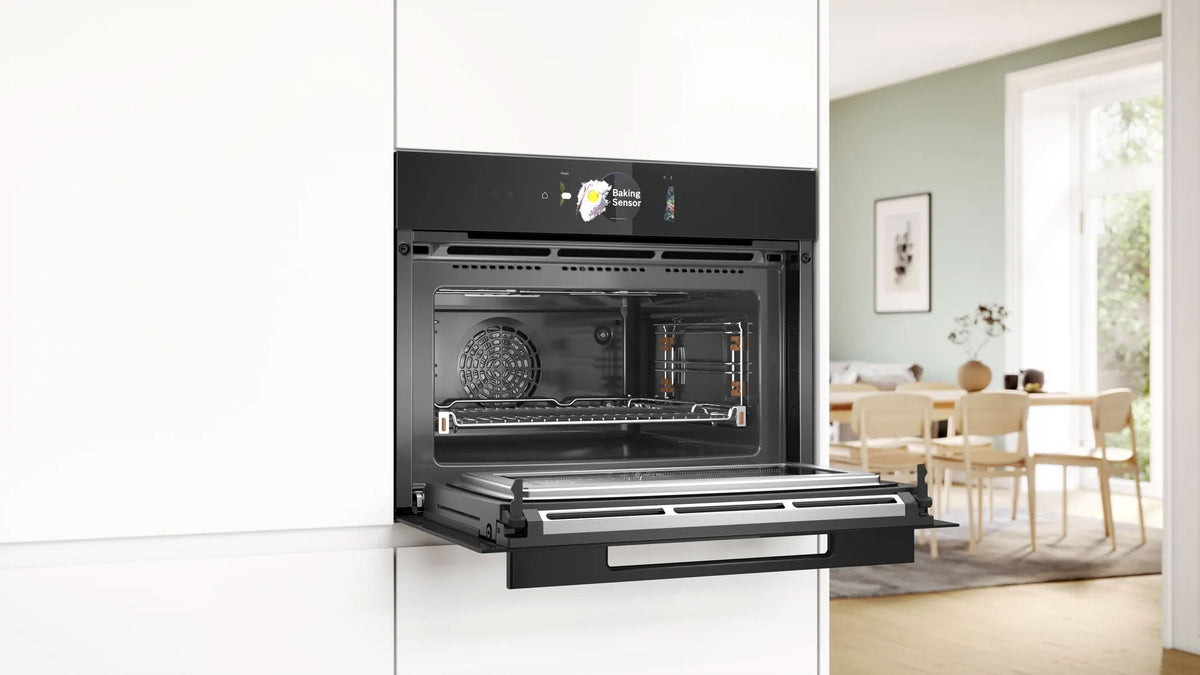Bosch Series 8 45cm Accentline Built-In Combination Microwave Oven Black CMG978NB1A