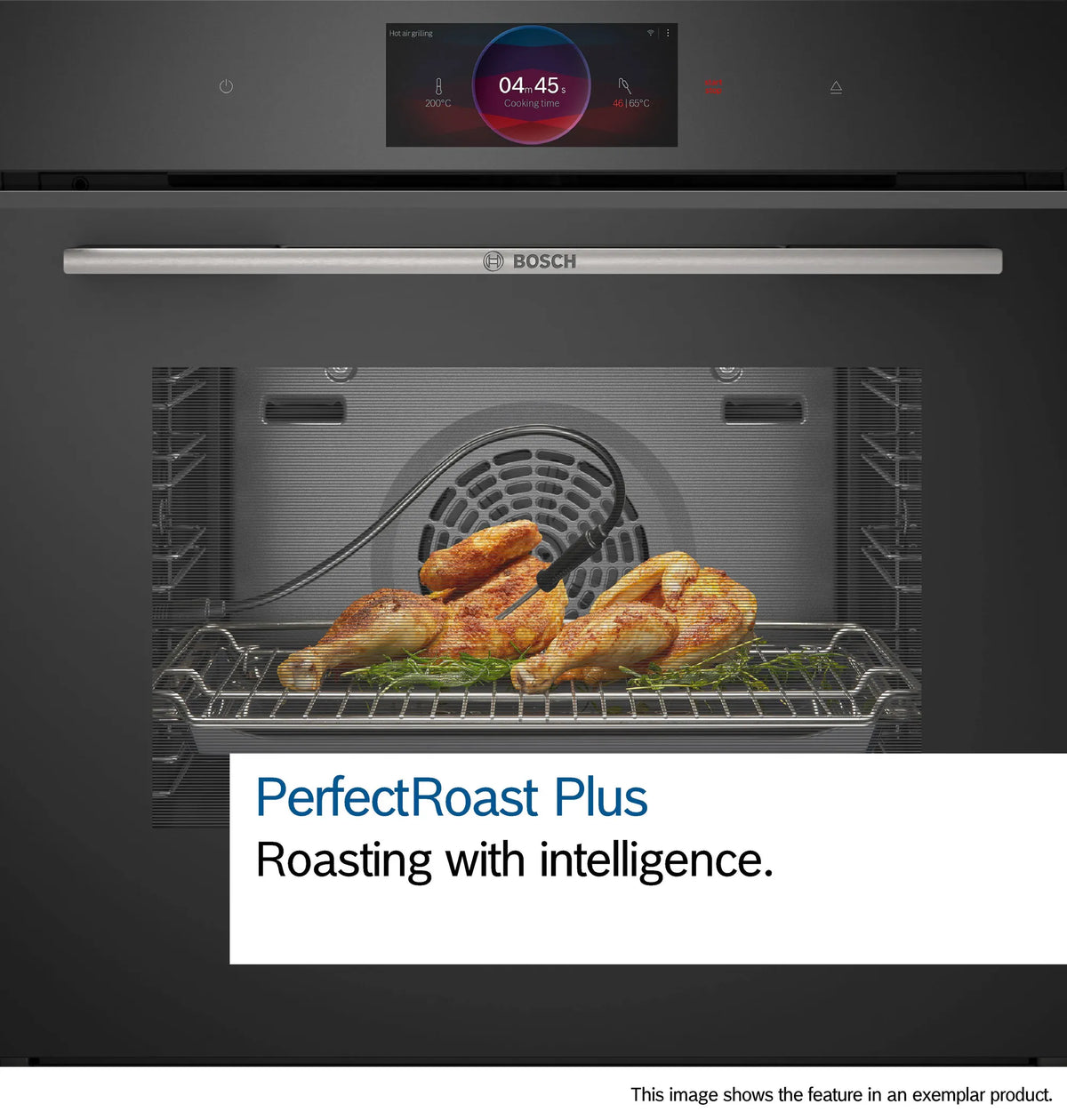 Bosch Series 8 45cm Accentline Built-In Combination Microwave Oven Black CMG978NB1A
