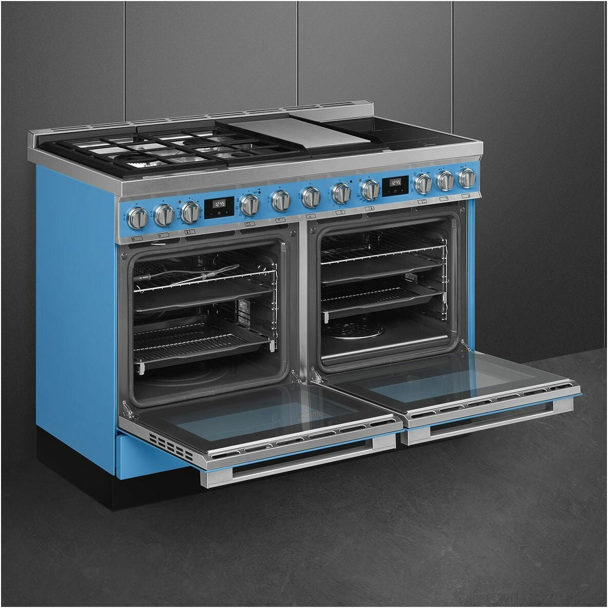 Smeg 120cm Portofino Freestanding Dual Fuel Oven/Stove Turquese CPF120IGMPTA