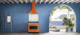 Smeg 90cm Portofino Freestanding Dual Fuel Oven/Stove Burnt Orange CPF9GPORA