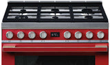 Smeg 90cm Portofino Freestanding Dual Fuel Oven/Stove Red CPF9GPRA