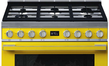 Smeg 90cm Portofino Freestanding Dual Fuel Oven/Stove Yellow CPF9GPYWA