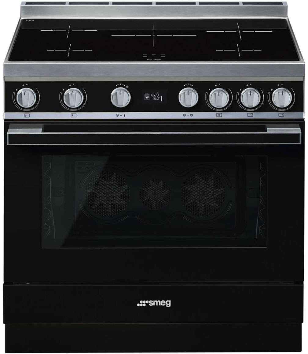 Smeg 90cm Portofino Freestanding Electric Oven/Stove Black CPF9IPBL