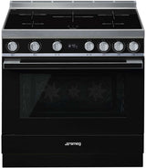 Smeg 90cm Portofino Freestanding Electric Oven/Stove Black CPF9IPBL