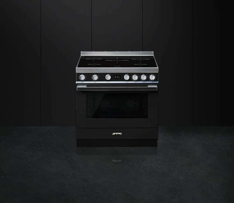 Smeg 90cm Portofino Freestanding Electric Oven/Stove Black CPF9IPBL