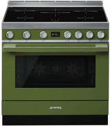 Smeg 90cm Portofino Freestanding Electric Oven/Stove Olive Green CPF9IPOG
