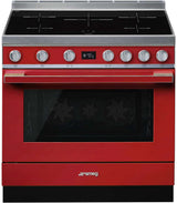 Smeg 90cm Portofino Freestanding Electric Oven/Stove Red CPF9IPR