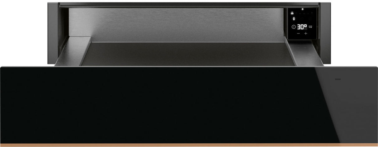 Smeg 15cm Dolce Stil Novo Warming Drawer Black CPRT615NR