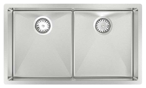 Abey Piazza Double Square Bowl Inset/Undermount/Flush Sink CR340D