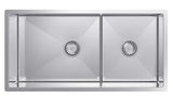 Abey Piazza Double Square Bowl Undermount/Inset Sink CR500D
