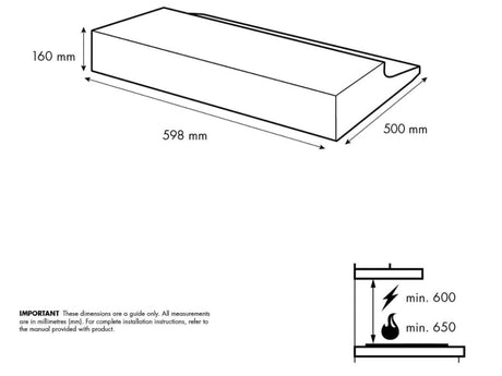 Chef 60cm Fixed Rangehood Stainless Steel CRF610SB