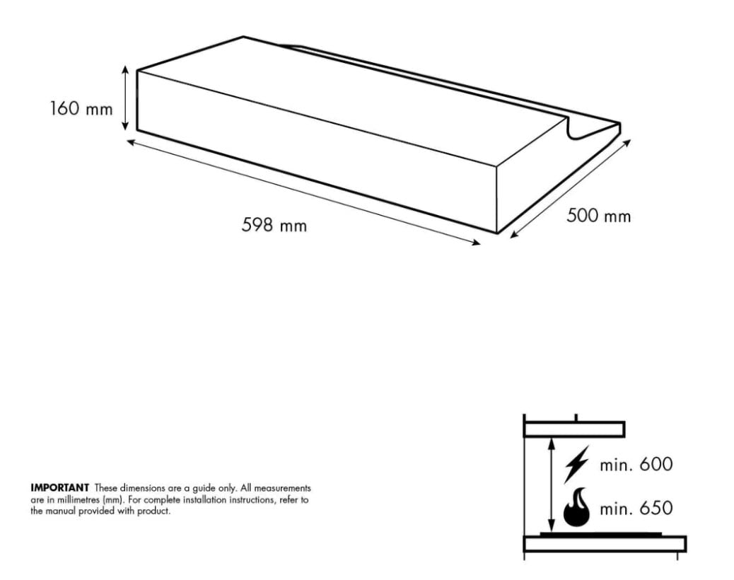Chef 60cm Fixed Rangehood White CRF610WB