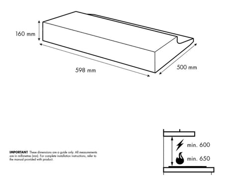 Chef 60cm Fixed Rangehood White CRF610WB