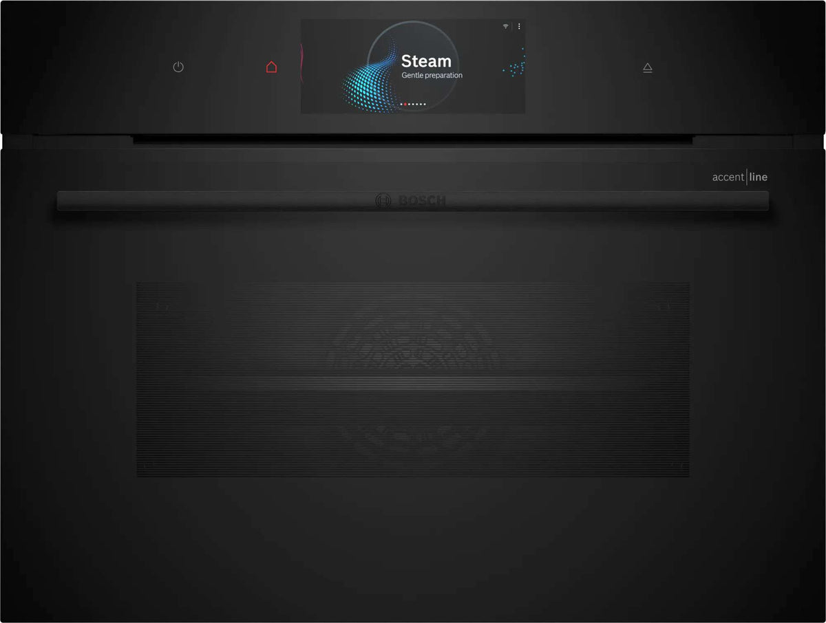 Bosch Series 8 45cm Accentline Compact Steam Oven Black CSG958DB1