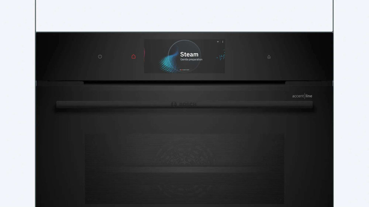 Bosch Series 8 45cm Accentline Compact Steam Oven Black CSG958DB1