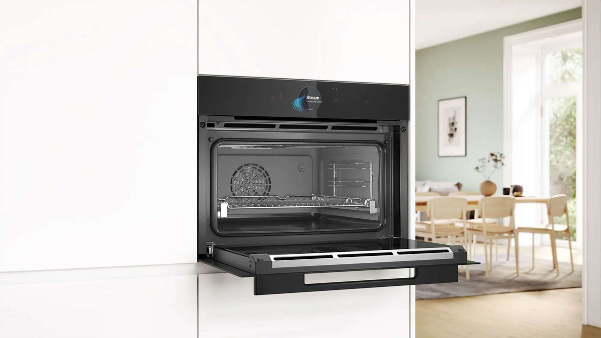 Bosch Series 8 45cm Accentline Compact Steam Oven Black CSG958DB1