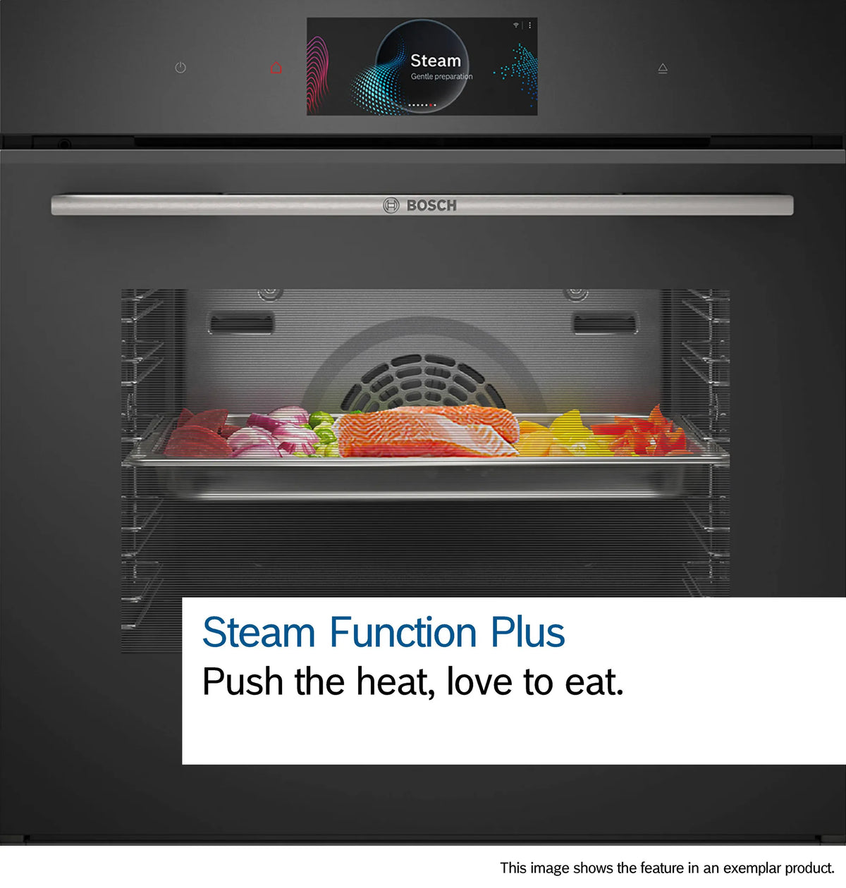 Bosch Series 8 45cm Accentline Compact Steam Oven Black CSG958DB1
