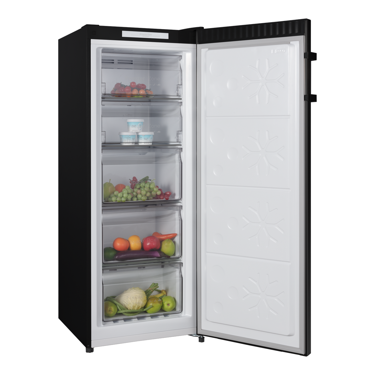 CHiQ 166L Hybrid Fridge Freezer Black Steel CSH164NBS5