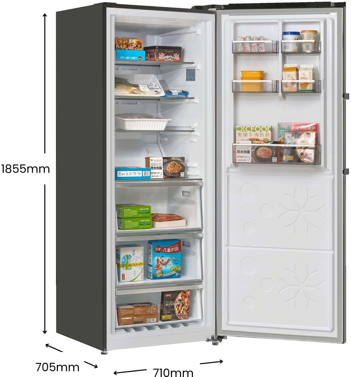 CHiQ 380L Hybrid Vertical Fridge Freezer Black CSH379NBSR5 | Greater Sydney Only