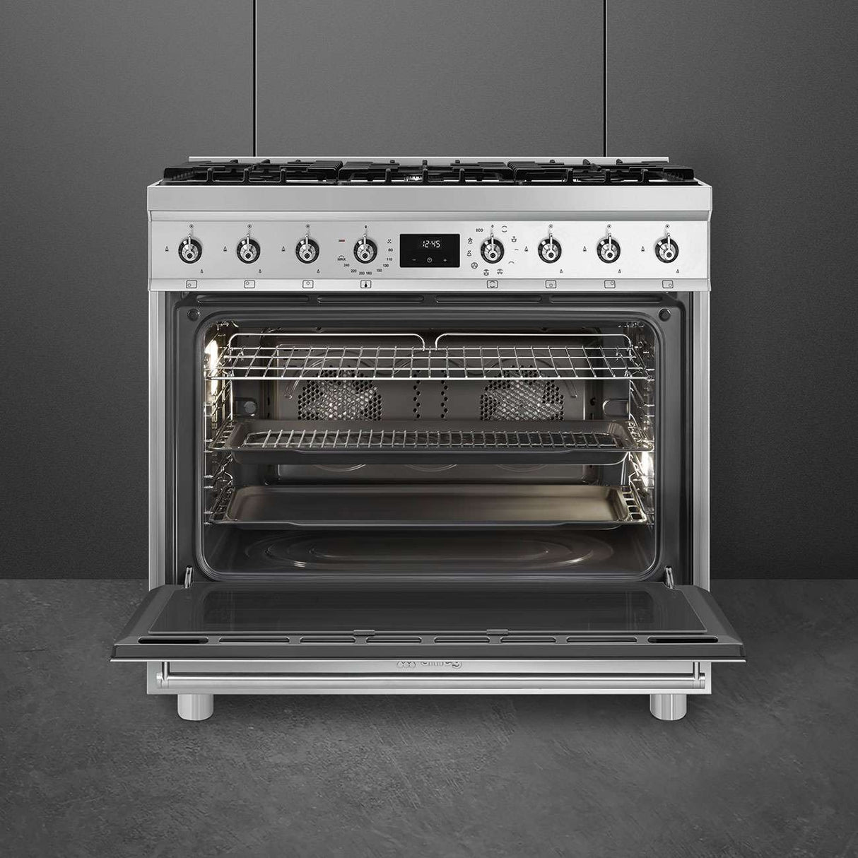 Smeg 90cm 129L Dual Fuel Freestanding Oven/Stove CSP9GMXA2
