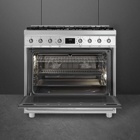 Smeg 90cm 129L Dual Fuel Freestanding Oven/Stove CSP9GMXA2