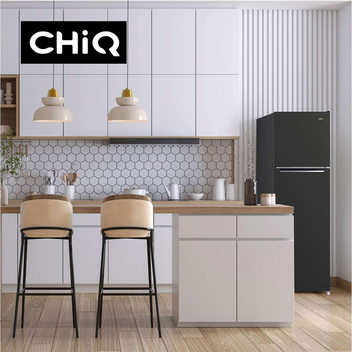 CHiQ 255L Top Mount Refrigerator Black Steel CTM253NBS5E | Greater Sydney Only