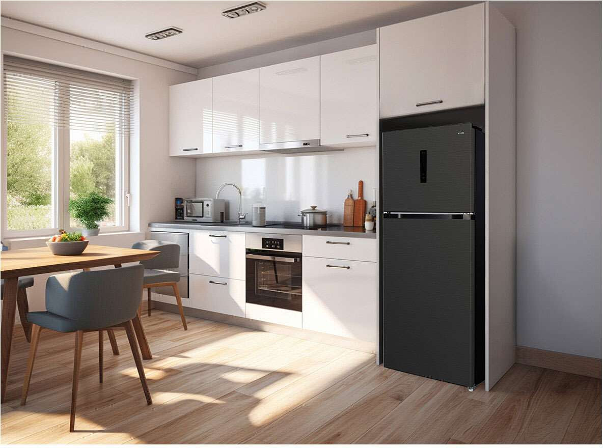 CHiQ 410L Top Mount Refrigerator Black Steel CTM409NBS5E | Greater Sydney Only