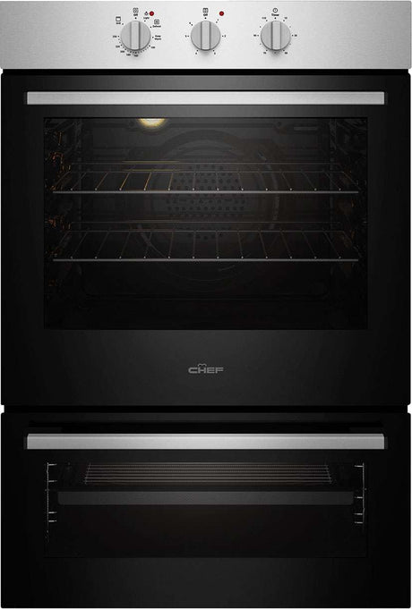 Chef 60cm Multifunction Electric Built-In Wall Oven with Separate Grill CVE662SB