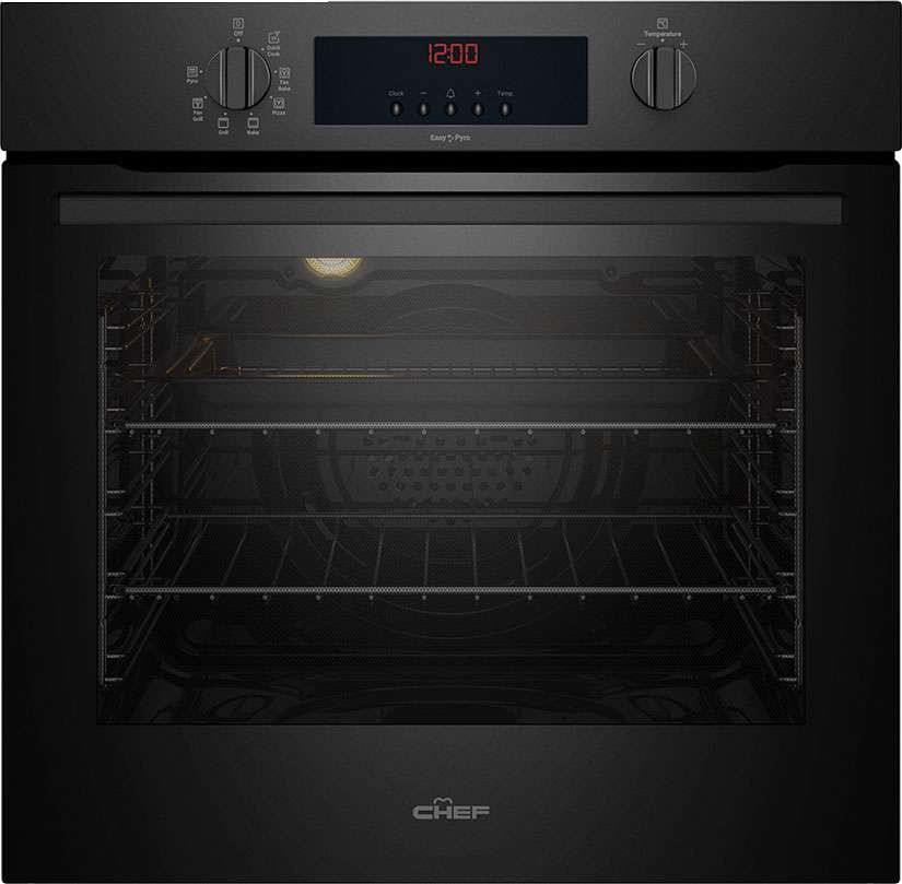 Chef 60cm Multifunction Electric Built-In Wall Oven Black CVEP614DB