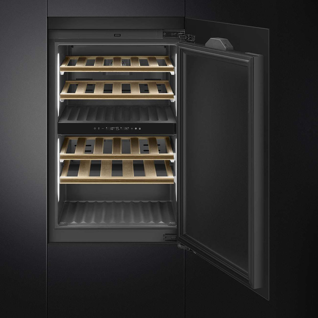 Smeg 88cm 40 Bottles Universale Built-in Wine Cooler Black CVI040BE