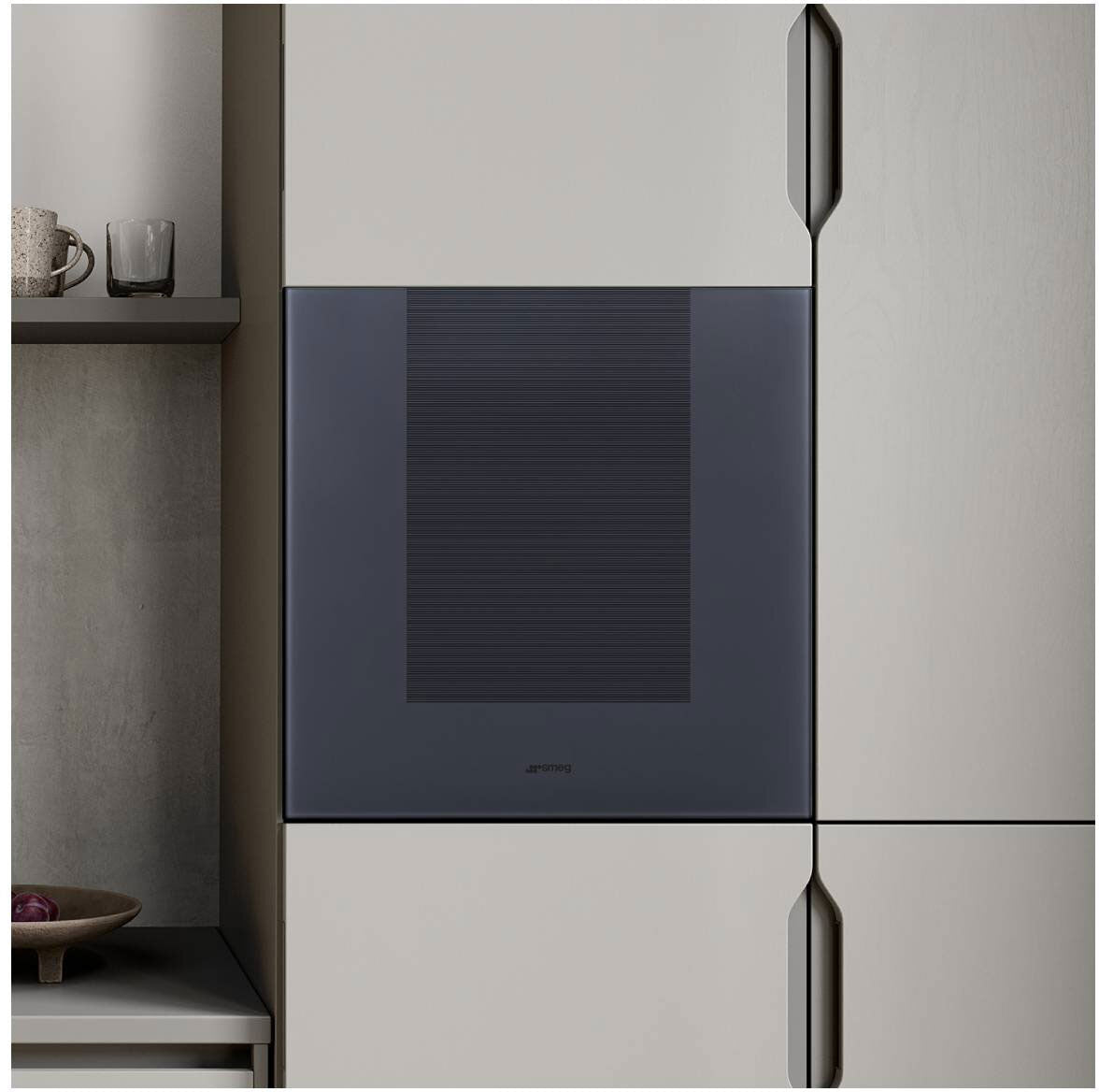 Smeg 60cm 29 Bottles Linea Wine Cooler Neptune Grey CVI129G