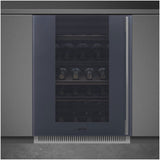 Smeg 82cm 38 Bottles Linea Built-in Wine Cooler Neptune Grey CVI138LG