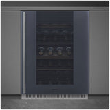 Smeg 82cm 38 Bottles Linea Built-in Wine Cooler Neptune Grey CVI138RG
