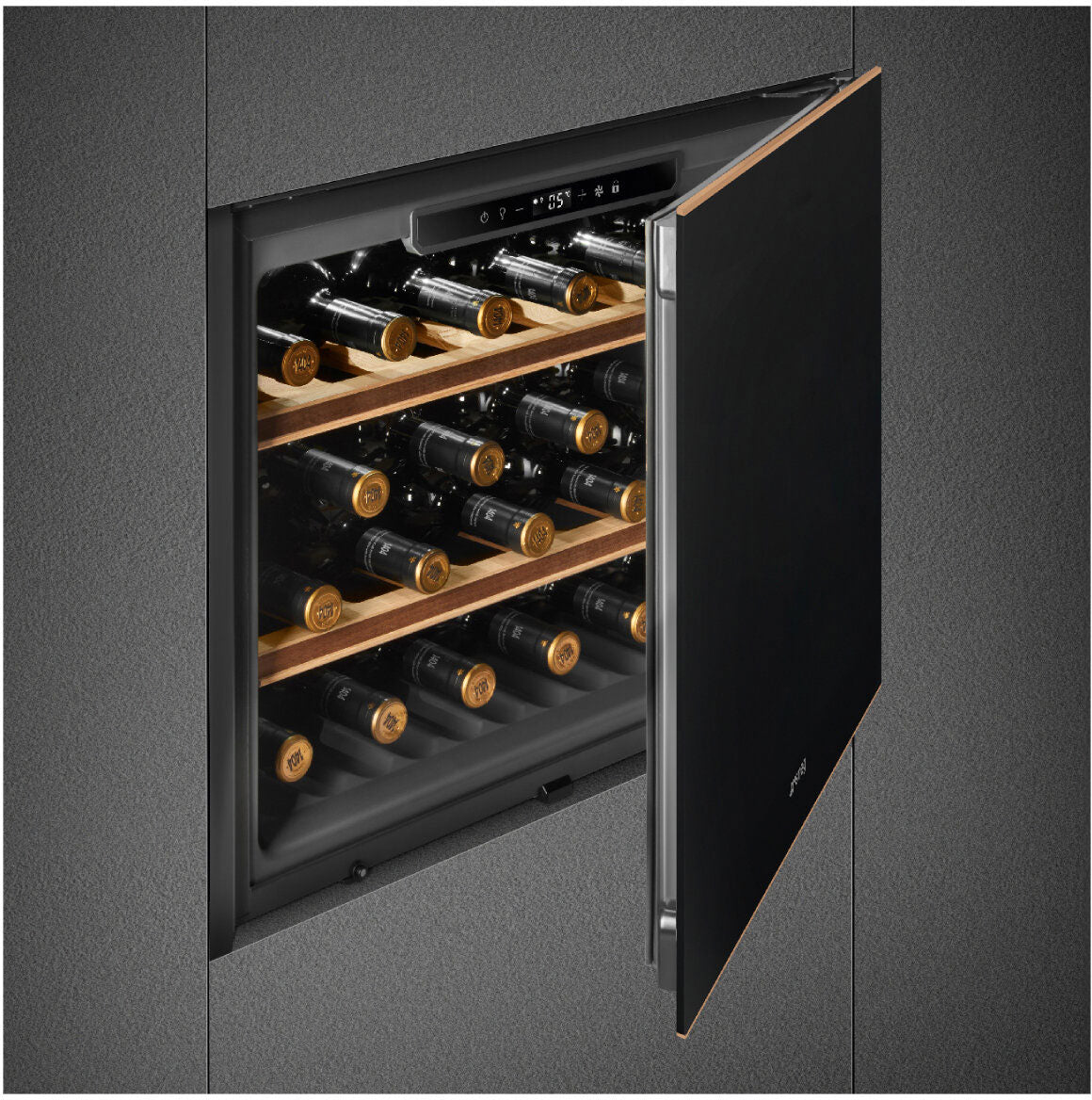 Smeg 45cm 21 Bottles Dolce Stil Novo Compact Wine Cooler Neptune Grey CVI621NR3