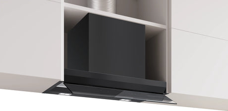 Bosch Series 6 60cm Integrated Rangehood Clear Glass Black Printed Matt Black DBB67DP60A