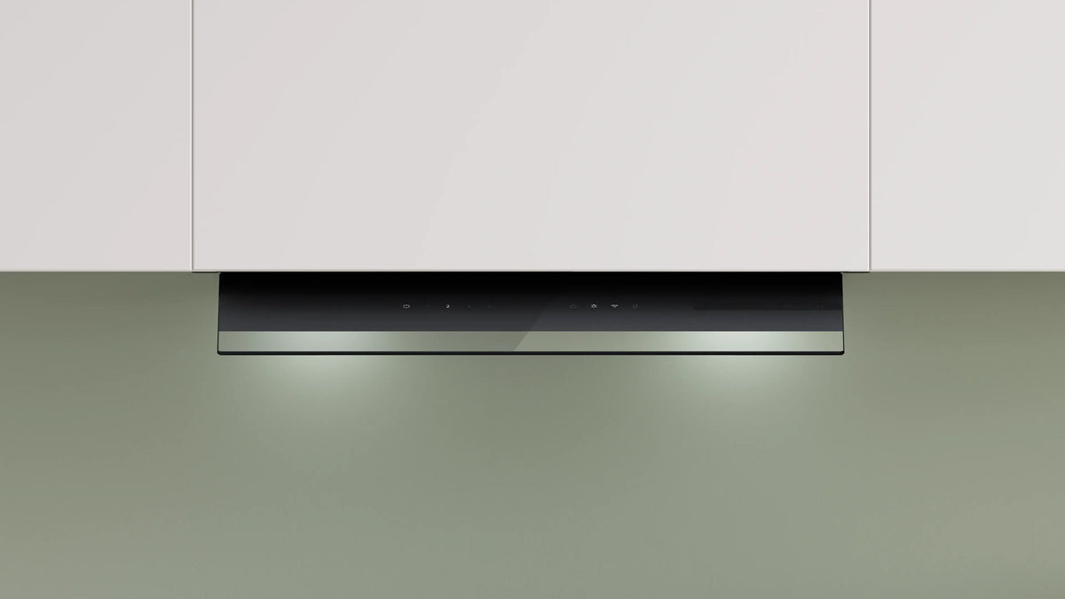 Bosch Series 6 60cm Integrated Rangehood Clear Glass Black Printed Matt Black DBB67DP60A