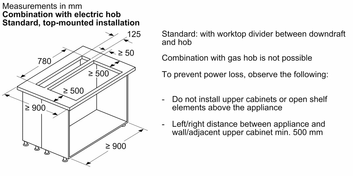 Bosch Series 8 80cm Accentline Downdraft Ventilation Clear Glass Black DDW88MM66