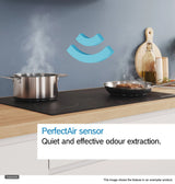 Bosch Series 8 80cm Accentline Downdraft Ventilation Clear Glass Black DDW88MM66