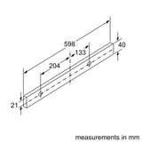 Bosch Series 4 60cm Slideout Rangehood Silver Metallic DFS067A51A