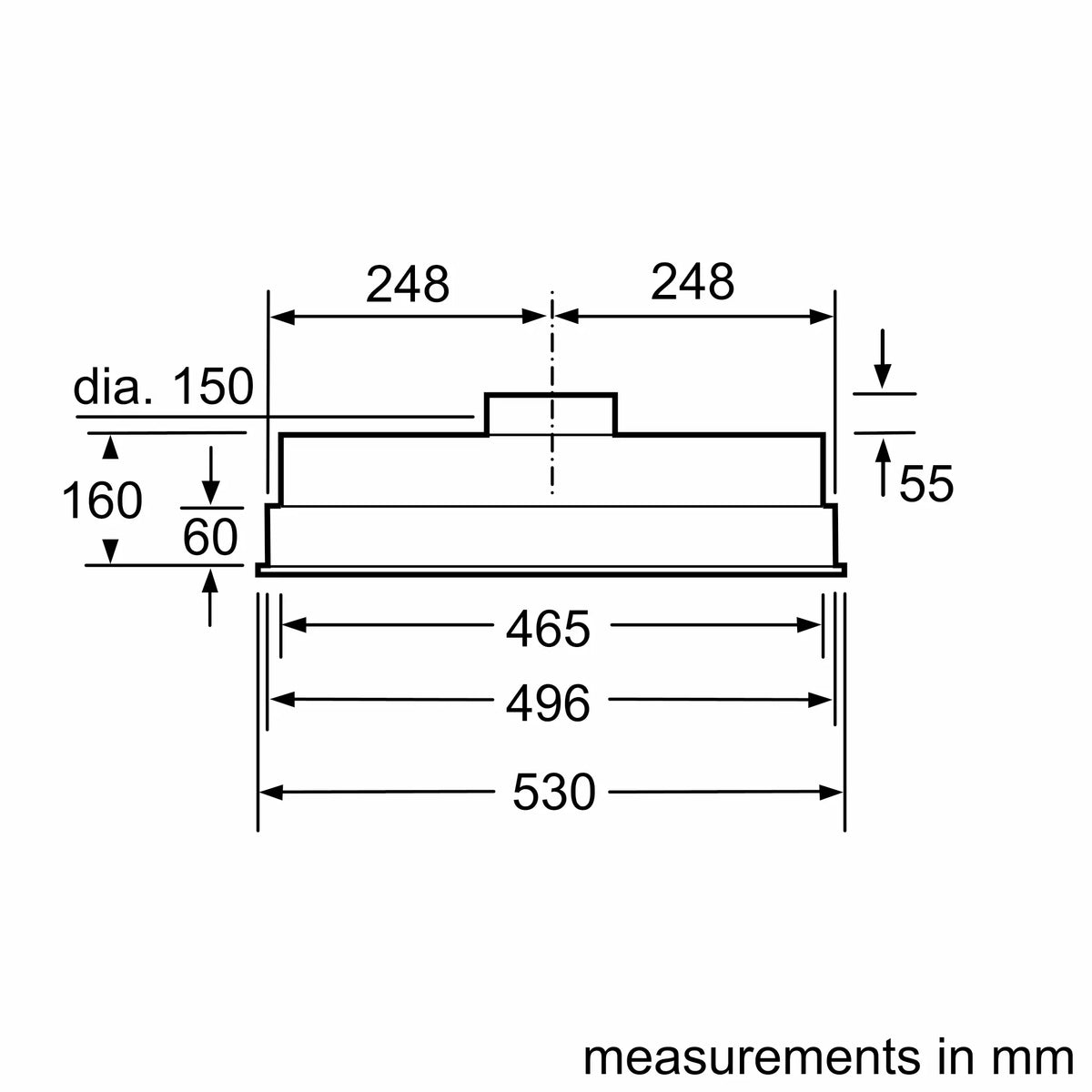 Bosch Series 4 53cm Integrated Rangehood Silver Metallic DHL555BMAU