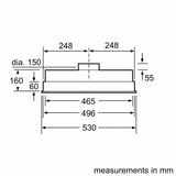 Bosch Series 4 53cm Integrated Rangehood Silver Metallic DHL555BMAU