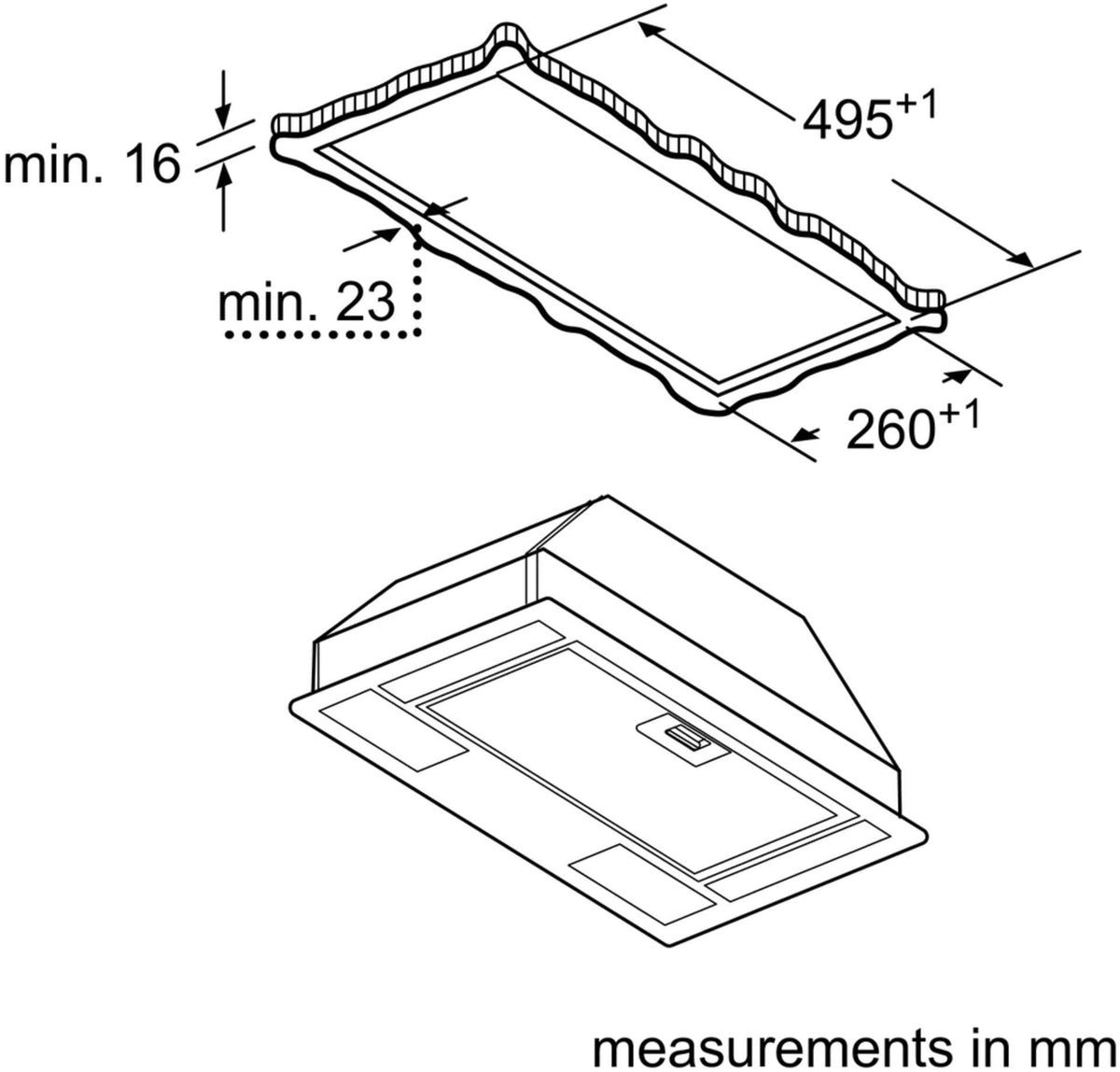Bosch Series 2 53cm Integrated Rangehood Grey DLN54AA70A